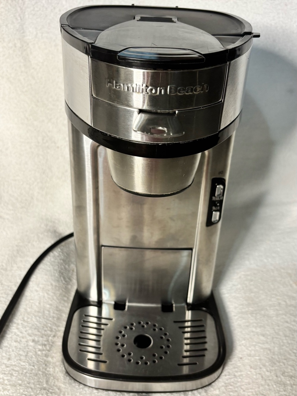 Hamilton Beach Stainless Steel Coffee Maker with Blue Indicator Light
